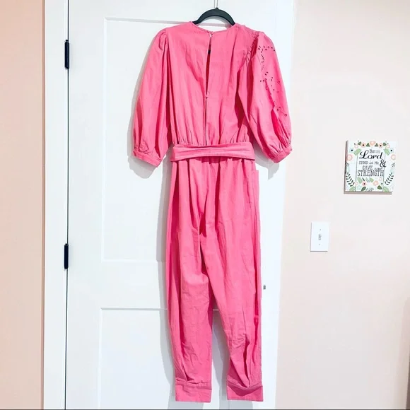 SOLD⚠️ New Happy x Nature boutique resort pink Cara jumpsuit eyelet - Picture 4 of 9